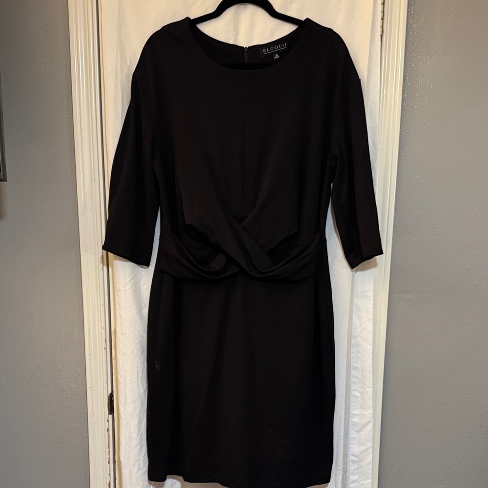 Eloquii Elegant Black Long Sleeve Dress